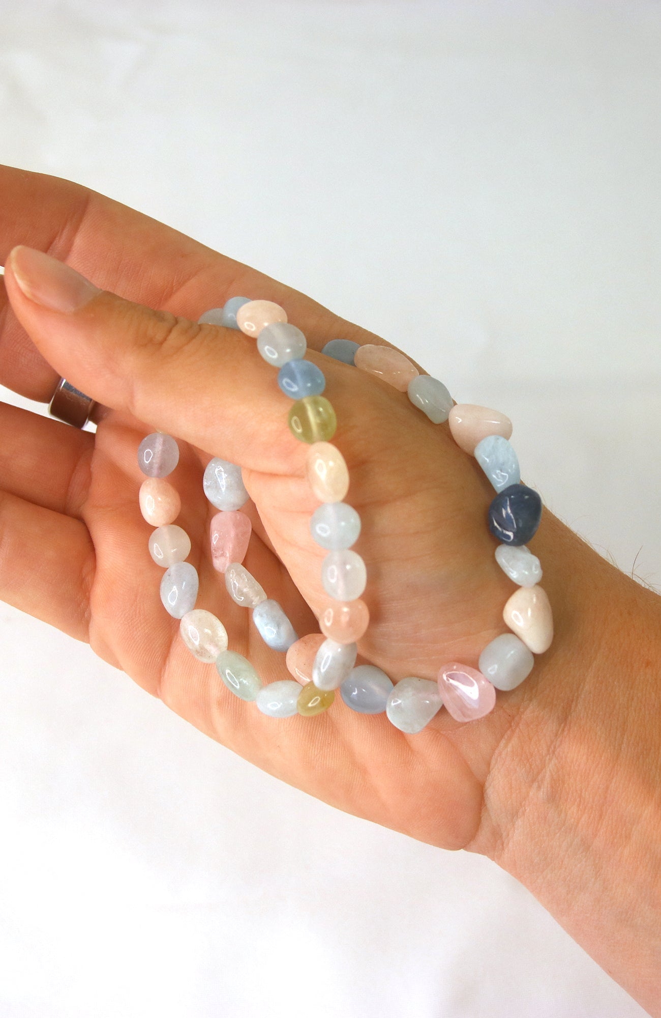 Morganite Nugget 8-10mm (High Grade) Bracelet 497